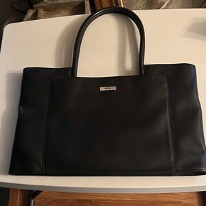 Tumi Black Leather Tote Bag
